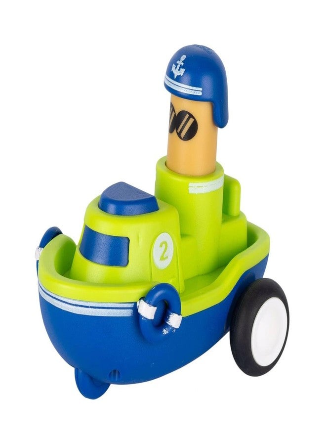 GoldiMec Pack of 2 Toy Cars Push and Go Play Set | Friction Powered Car Pull Back Vehicles Transport Tools Gifts for Babies Toddlers Kids Boys Girls Age 3+ Years Old (Car and Boat) Multi Colour - Image 4